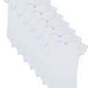 Gerber unisex-baby 8-pack Short Sleeve Onesies Bodysuits (0-3 Months, Solid White)