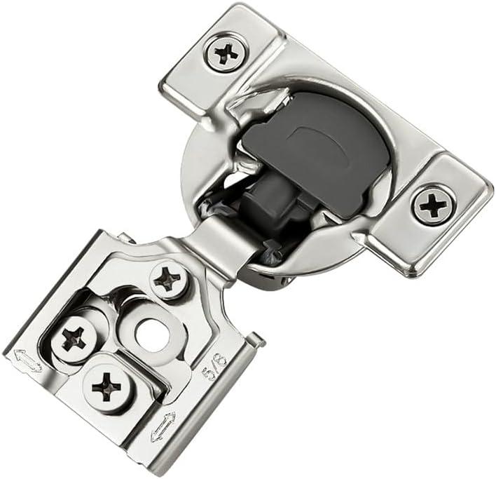 60 Pack 30 Pairs 5/8 inch Overlay Soft Close Hinges for Kitchen Cabinet Hinges Satin Nickel Hidden Hinges Stainless Steel Concealed Hinge self Closing