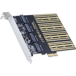 NFHK Four SATA NGFF Key B+M SSD to PCI-E 1x Mainboard Desktop Adapter Converter SSD Card ASM1064 2280