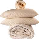Sleep & Beyond 100% Organic Cotton Sateen Fitted Sheet- Durable and Hypoallergenic - Soft & Soothing - Eco-Conscious & Luxurious Bedding for Deep Restorative Sleep- Cal King Classic Ivory