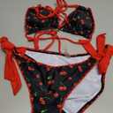 Women's 2 Piece Bikini Set Cherry Print Swimsuit M