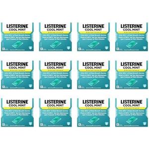 Listerine Cool Mint PocketPaks Portable Breath Strips for Bad Breath, Fresh Breath Strips Dissolve Instantly to Kill 99% of Bad Breath Germs* On-The-Go, Cool Mint, 8 Pack