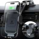 ZeeHoo Wireless Car Charger, 15w Fast Charging, Auto Clamping Car Phone Mount, Cell Phone Holder Charger, for iPhone 17 16 15 14 13 12 11 Pro Max Xs, Samsung Galaxy S23+ S22, Etc.(Grey)