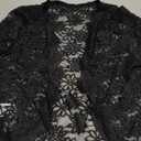 Urchics Womens Open Front Lace Shrug Top 3/4 Sleeve Cropped Cardigan Elegant Jacket Bolero Shrugs (Small, 01-black Lace)