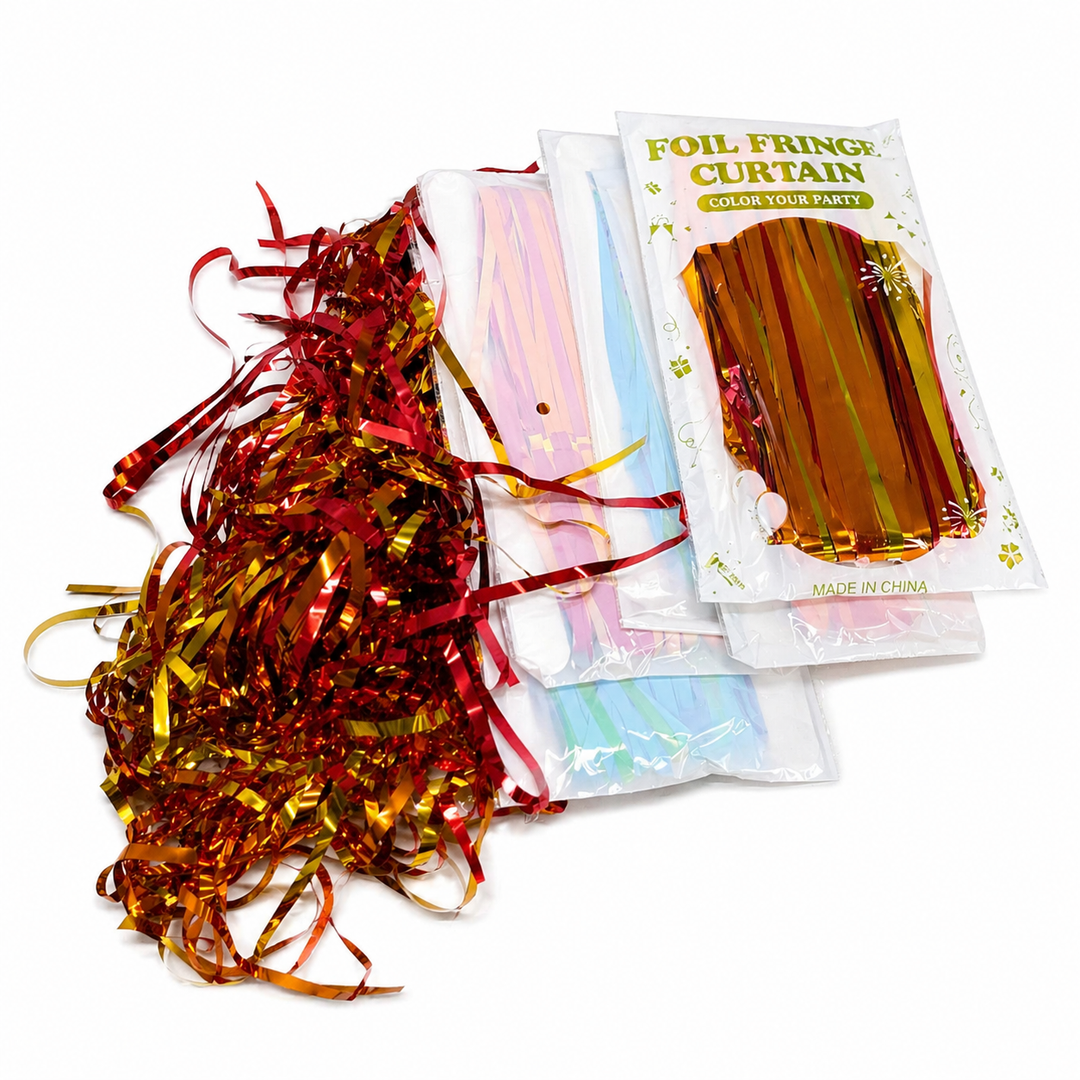 Foil Fringe Curtain Party Decorations Set – Metallic Tinsel Backdrop Kit for Birthday, Celebration, Photo Booth