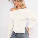 Womens Off Shoulder Sweaters 2025 Fall Long Batwing Sleeve Loose Fit Knit Tops Casual Pullovers Jumpers (Black, S)