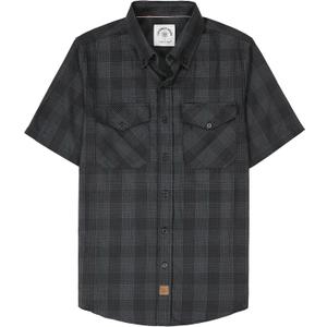 Dubinik Mens Short Sleeve Button Down Mens Button Up Short Sleeve Two Pockets Soft Vintage Regular Fit Mens Casual Shirts (3X-Large, Charcoal Grey)