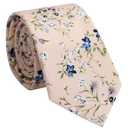 BELLUNO Men's Cotton Floral Skinny Tie, 2.5 inch, Light Brown