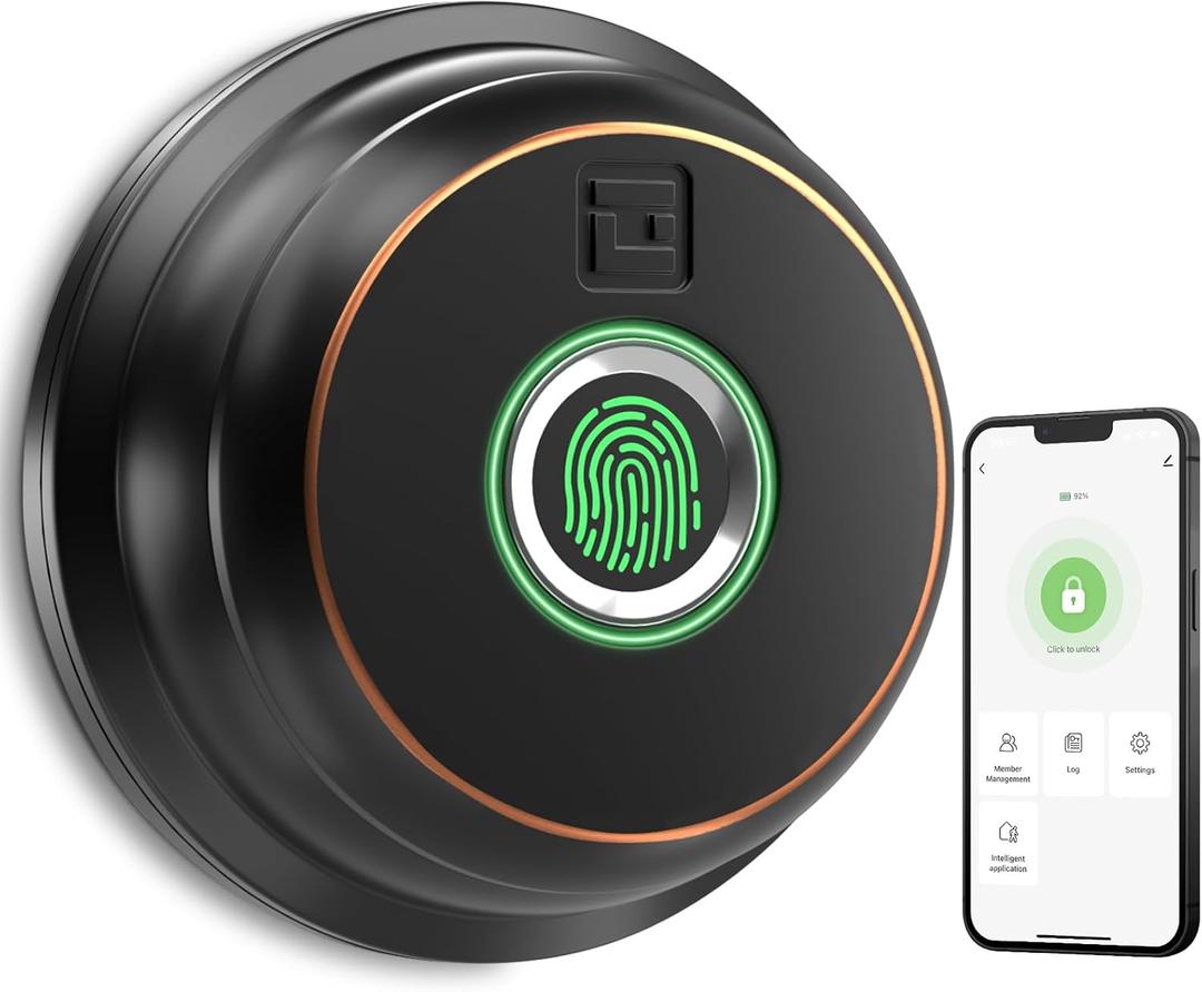 GeekTale Smart Locks for Front Door, Fingerprint Deadbolt Lock with App, Keyless Entry Door Lock, Auto Lock, Black