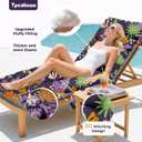 Outdoor Chaise Lounge Chair Cushion, 71 x 22 x 4.7 Inches Waterproof Chaise Lounge Cushions Thickened for Outdoor Furniture, Non-Slip Patio Lounge Chair Cushions, Purple Floral Leaf