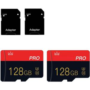2 Pack 128GB Micro SD Card with Adapter High Speed Memory Card,C10 A1 TF Card for Camera/Dash Cam/Smartphone/Tablet/Drone