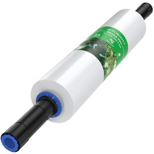 FugaCity Stretch Wrap Film-15 Inch 1000 ft 60 Gauge Shrink Wrap for Pallet Wrapping, Industrial Strength 1 Roll Pallet Wrap with Handles, Moving Supplies Plastic Wrap Roll, 500% Stretch, Transparent