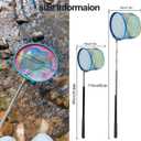 Fishing Net 2 Pack Retractable Lightweight Landing Net with Aluminum Rod Handle Fishing Nets for Youth Catch and Release Butterfly Nets, Small