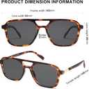 SOJOS Retro Aviator Sunglasses for Women Men,Trendy Rectangle Womens Mens Shades Sun Glasses SJ2202 (Tortoise Frame/Grey Lens)