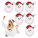6 Pcs 7'' Large Size Christmas Iron-on Patch Santa Claus Iron on Patches Appliques Embroidery Patches Bulk Craft Clothes Jeans Hat Sweater Jacket Bag Accessories DIY