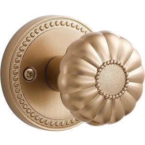 1 Pack Champagne Bronze Door Knobs Passage Door Knobs Interior Satin Brass Door Knob for Hall and Closet,Zinc Alloy