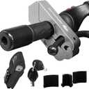 Motorcycle Grip Lock - Heavy Duty Brake/Handlebar/Throttle Security for Bikes, Scooters, Mopeds, or ATVs in Under 5 Seconds - Anti-Theft Device With Free Holster (Silver)