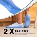 BRISIRA Bamboo Viscose Non Slip Pilates Socks Men Women No Show Grip Compression Thick Cushion Yoga Barre Grippy Ankle (L)