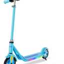 Electric Scooter for Kids Ages 6+, Bluetooth Music Speaker, 150w Hub Motor, Up to 10 mph, 60 mins Ride Time, Led Display, Colorful Lights, 4 Height Adjustable, Best Gift Ideas for Boys and Girls