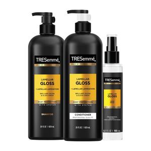 TRESemm - Shampoo Lamellar Gloss 3 Pk Regimen Collection Pack For Brilliant Gloss & Sleek Finish Ultimate Shine 28Oz(2)and 6.1Oz