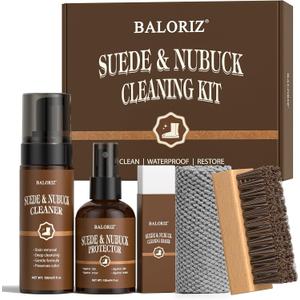 Suede & Nubuck Care Kit, 5-Piece Set with Cleaner, Protector, Suede Brush & Eraser Clean, Microfiber Cloth, Premium Care Kit Protect for Shoes, Boots, Uggs, Furniture, Jackets, Bags and Apparel