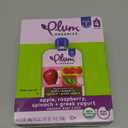 Plum Organics Stage 2 Organic Baby Food - Apple, Raspberry, Spinach, and Greek Yogurt - 3.5 oz Pouch (Pack of 4) - Organic Fruit and Vegetable Baby Food Pouch, Best By: 03 Oct 2025