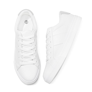 Adokoo Women's Fashion Sneakers PU Leather Casual Shoes White Tennis Low Top Shoes Womens Lace Up Sneakers 10.5