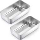 TeamFar Loaf Pans for Baking Bread, 9  5 Inch Stainless Steel Loaf Bread Pans Tins for Homemade Brownies, Healthy & Sturdy, Oven & Dishwasher Safe - Set of 2 (Silver)
