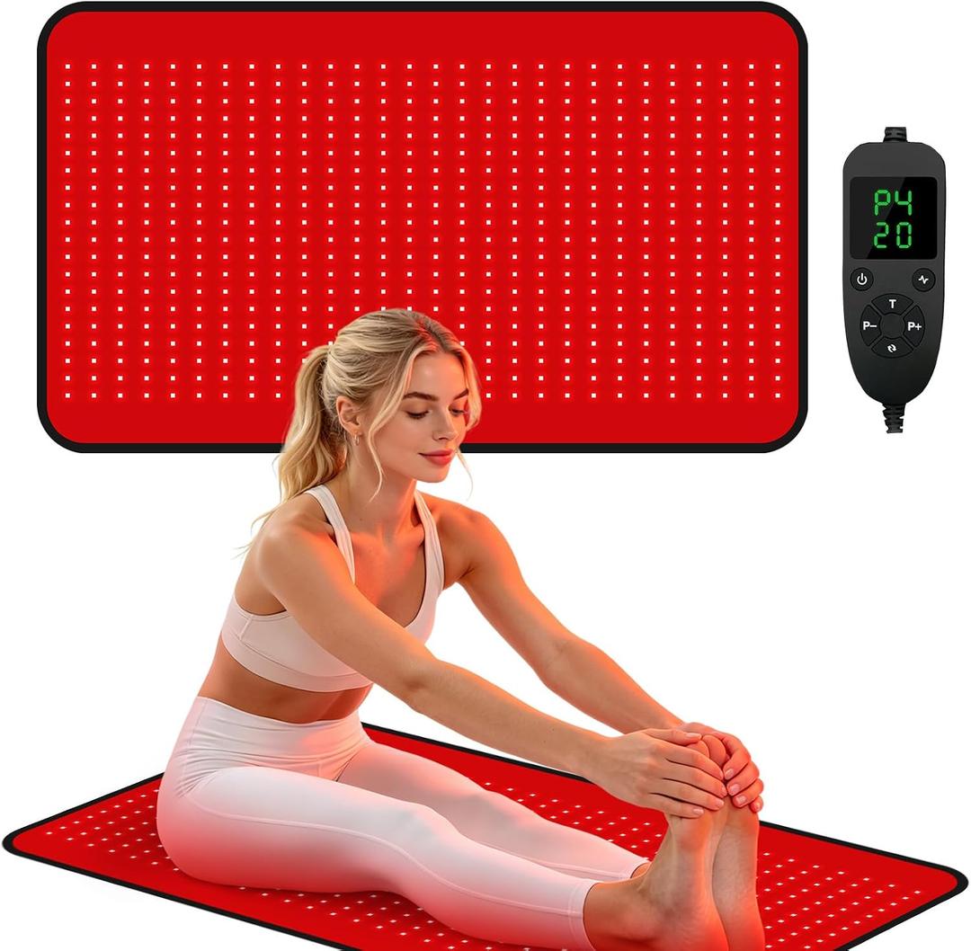 BENBER Red Light Therapy Mat for Body, 660nm & 850nm Infrared Light Therapy Pad, Wearable Wrap with Timer Remote Control for Back Waist Belly, Premium TPU, 60W High-Power, 41.7" x 23.6"