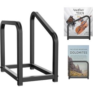 Record Holder Metal Vinyl Record Storage Rack with Retro Design Organize Albums Books, Magazine, Files - Matte Metal Up to 15-30 LP Storage Shelf Bookshelf- Simple
