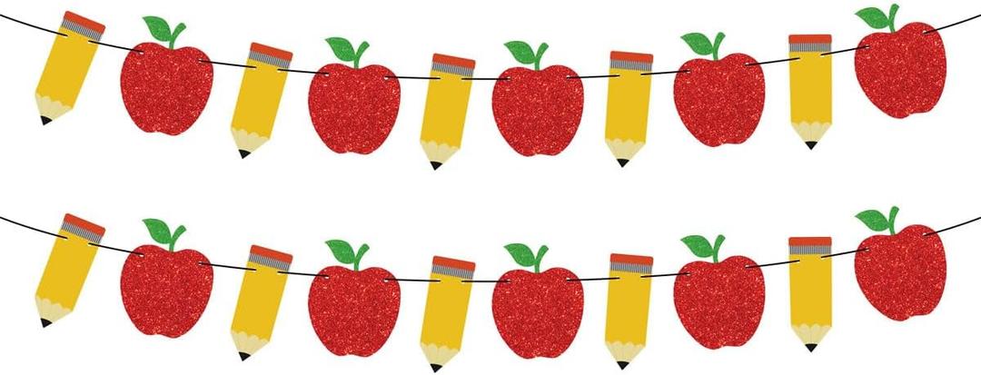 2 x Back to School Banner for Back to School Decorations (Red)