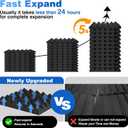 FONESO Acoustic Panels, High Density Soundproof Foam Panels for Walls, Sound Absorbing Panels, Acoustic Foam Panels Fire Resistant for Studio Recording (Black, 2"x12"x12" 48Pack)