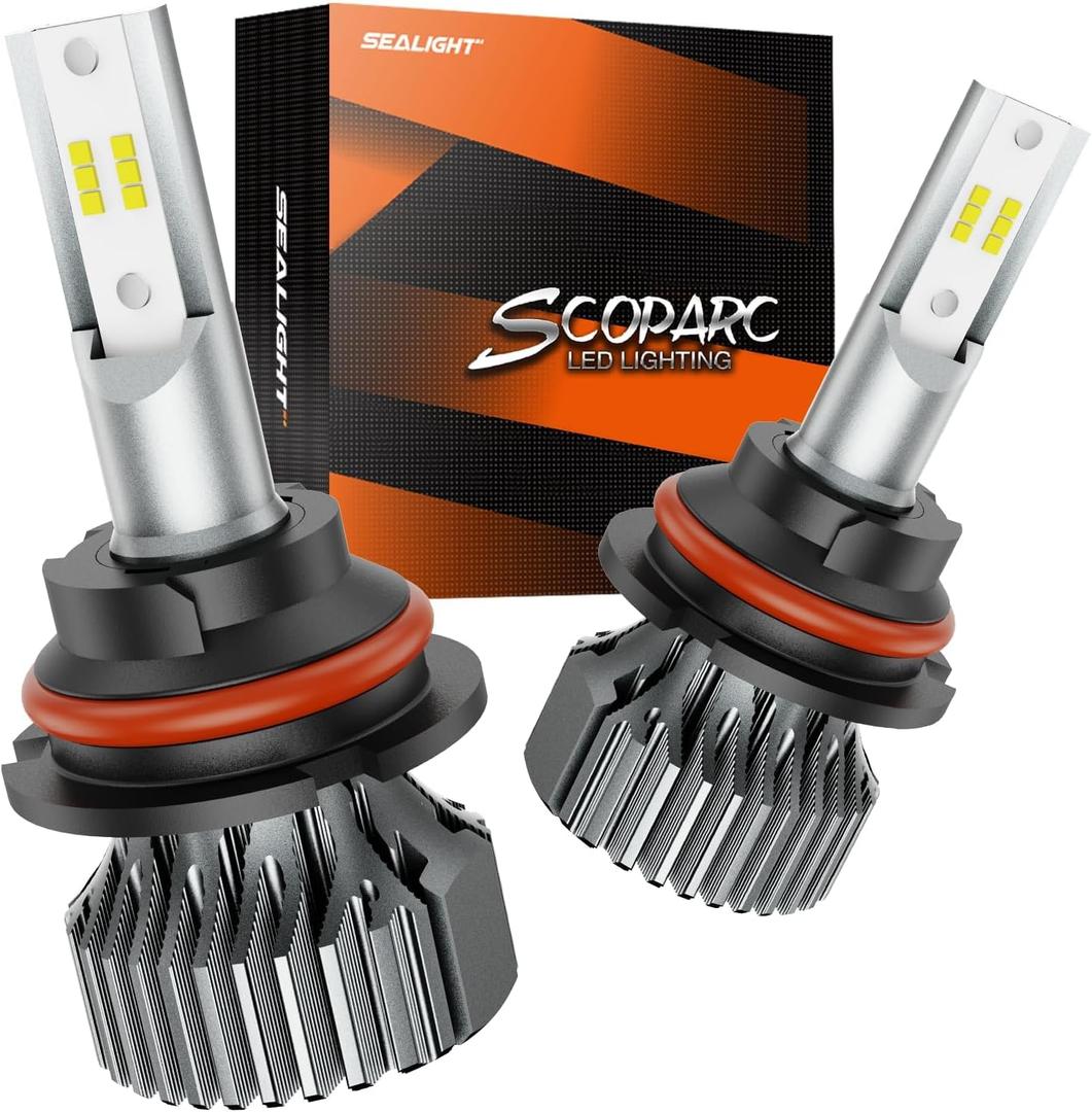 SEALIGHT 9004/HB1 Fog Bulb, 32000LM Ultra-Bright, 6000K Pure White, 3-Minute Plug-and-Play, 1:1 Size, Powersports Accessory, Pack of 2