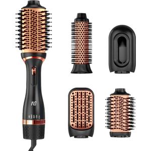 Nycoba Hair Dryer Brush Set, Multifunctional Hot Air Brush for Salon Blowouts, Negative Ion Technology & Quick Drying, Shiny and Less Frizz, Copper