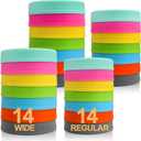 AOZITA [ 28 Pack ] Plastic Mason Jar Lids Fits Ball, Kerr & More - 14 Wide Mouth & 14 Regular Mouth - Colored Storage Caps for Canning Jars, Dishwasher Safe & Food Grade