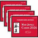 American Mahjong Score Cards 2026 Large Print Reference Cards for Standard Hands, Easy-to-Read Rule Guide for Players, 4 Pack