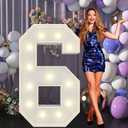 4FT Marquee Light Up Numbers, Giant Marquee Numbers, Pre-cut DIY Foam Board Number 6 for Sweet 16th 60th Birthday Decorations, 60th Anniversary 2026 Graduation Decor