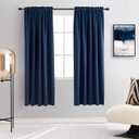 DONREN 72 Inch Length Navy Blue Blackout Curtains -Thermal Insulated Energy Efficient Curtains for Bedroom,Set of 2 Panels,W 42 x L 72, Navy Blue 