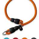 Slip Collar, Dog Choker Collar, Nylon Dog Training Collar with Slidable Stopper No Pull Dog Collars Martingale Collars for Small Medium Large Dogs, Orange
, L