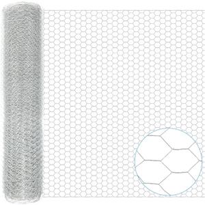 45 in X 100 ft Chicken Wire Fencing Metal Floral Chicken Wire Fence for Crafts 1 Inch Hexagonal Galvanized Poultry Wire Netting for Chicken Coop Barrier Rabbit Cage