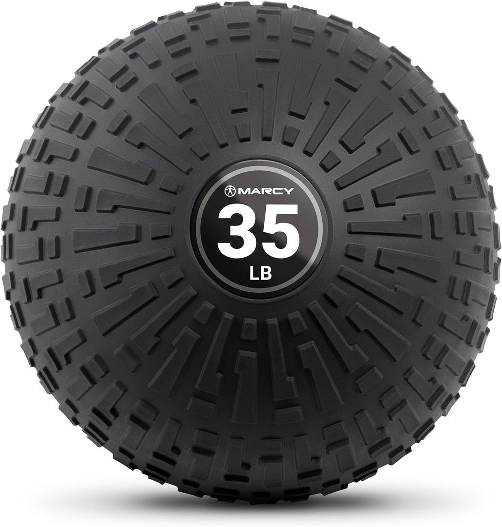 Marcy Slam Ball, 1050 lbs Dead Weight, Non-Bounce, Sand-Filled Medicine Ball with Durable PVC Shell & Textured Grip for Slams, Tosses, Core & Full Body Training, 35 LB