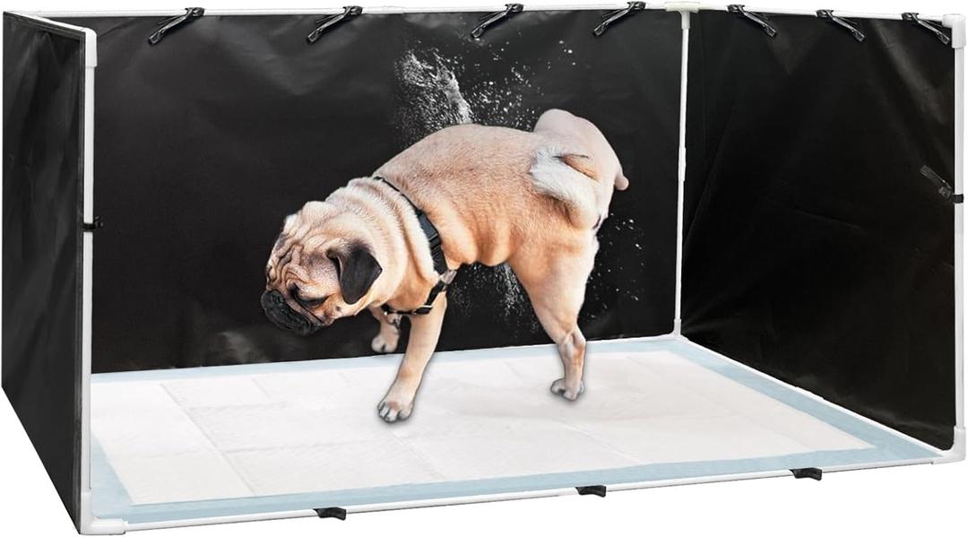 Dog Puppy Pee Pads Holder with High Walls for Dog Training Pee, Dog Litter Box Potty Pads Tray Indoor Waterproof Material Easy Clean for Small Medium Dogs (35"x28.7"x17.3")