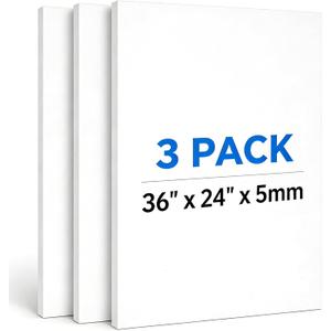 3-Pack White Foam Board 24x36 Inches Poster Board, 3/16" Thick – Lightweight, Rigid, Double Sided Foam Core Board Perfect for Arts, Crafts, School Projects, Presentations, Photo Mounting, 36" x 24"-3PCS-NEW