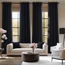 NICETOWN Room Darkening Draperies Curtains Panels, 2 Panels Black W52 x L84
