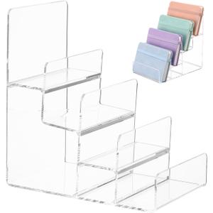 Cabilock 4-Tier Clear Acrylic Display Riser, Sturdy Tiered Organizer for Perfume Makeup Jewelry, Desktop/Retail Counter Display Stand for Home & Vendor