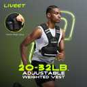 Adjustable Weighted Vest for Women Men, 4-10lb 11-20lb 20-32lb Weight Vest with 6 Ironsand Bags, Running Vest with Reflective Strips Adjustable Buckle Straps for Walking Strength Training