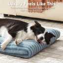 FURTIME Washable Dog Bed Large Sized Dogs, Deluxe Dog Crate Beds Comfy Fluffy Kennel Pad Anti-Slip Pet Sleeping Mat, Machine Washable Dogs Pillow, 35"x23"x3.5", Blue
