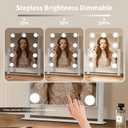 Vanity Mirror with Lights, Makeup Mirror with Lights,3 Color Lighting Modes Detachable 10X Magnification Mirror Touch Control,360°Rotation, White.