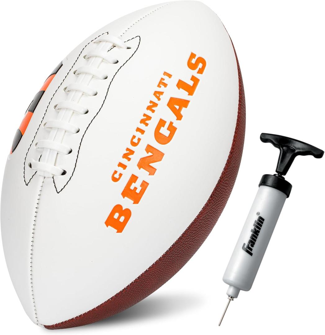 Franklin Sports NFL Autograph Football - Official Size White Panel Souvenir Football for Autographs + Signatures - NFL Team Fan Shop Memorabilia