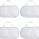 4 Pack Large Bra Washer Laundry Bags for Washing Machine, Lingerie Bag for Washing Delicates Underwear Brassiere, Bra Washer Protector for Laundry (Blue 3 pack)